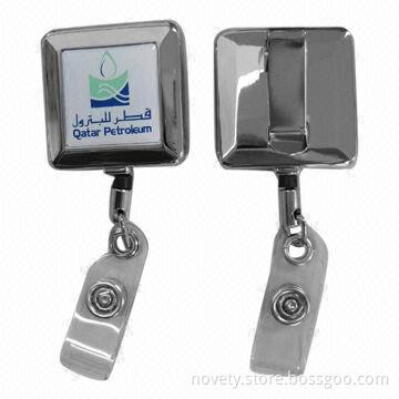 Badge Reels/Holders, Made of Metal Material, Sized 30 x 30mm